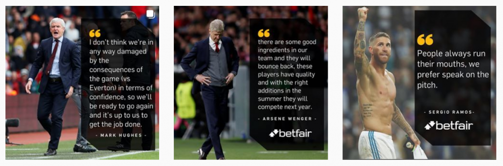 betfair instagram - 9 ways to repurpose your iGaming content - Translation Royale